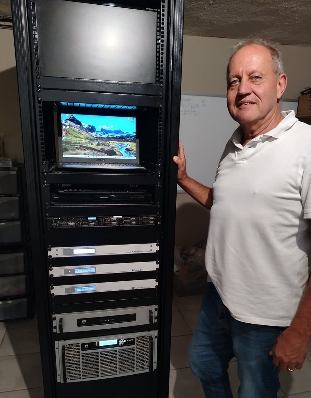 DRM in FM transmission rack with RFmondial DRM equipment and Nautel transmitter